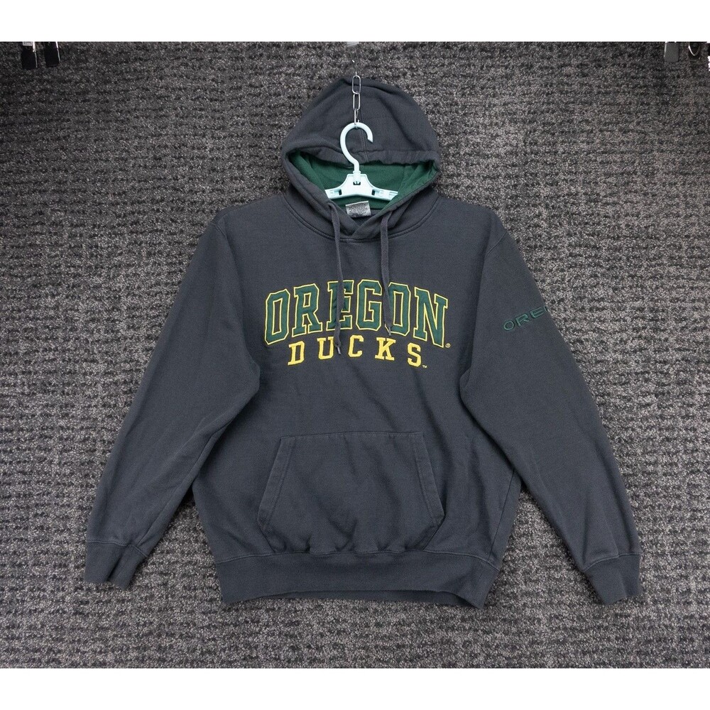 Oregon Ducks Hoodie Mens Large Gray Sweatshirt Embroidered Stadium Athletics